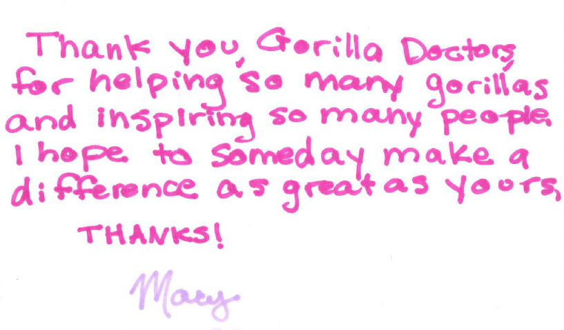 School Children Show Their Gratitude for Gorilla Doctors